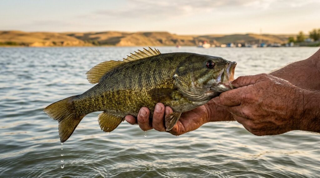 small mouth bass caught on lake oahe